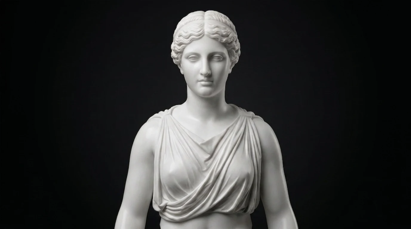 Restored marble bust, clean and even